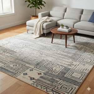 🌷 Vintage Revival: Distressed Persian-Style Area Rug - Cream & Rust