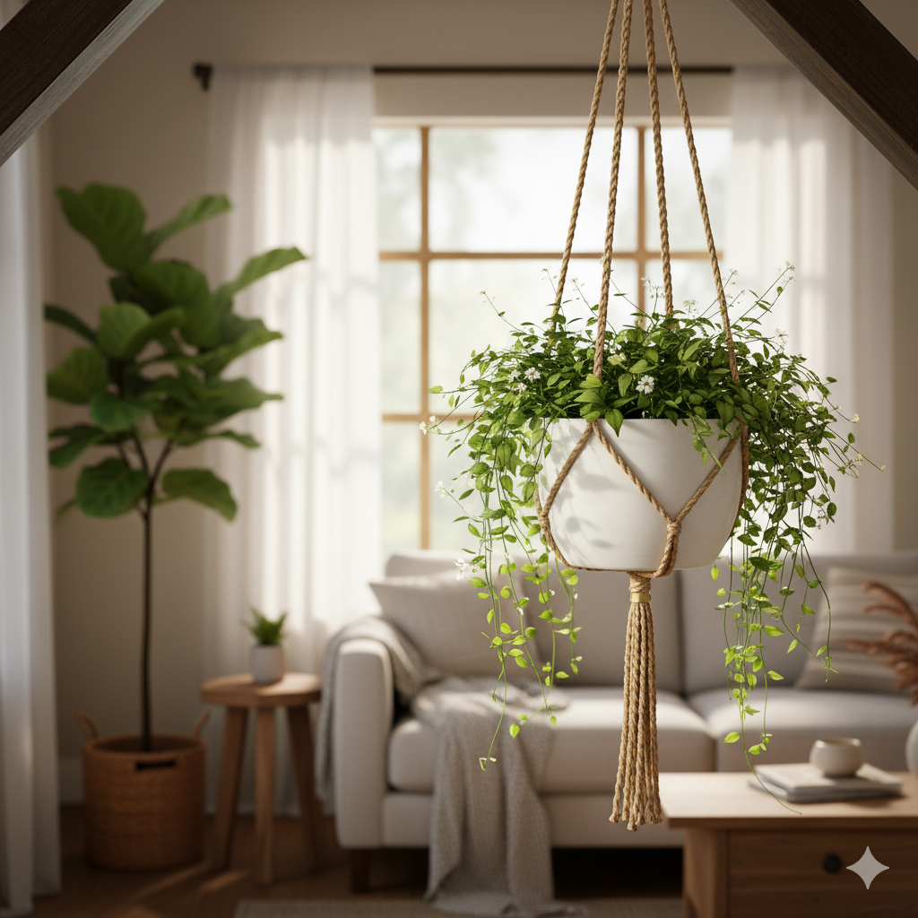 🪴 Modern Minimalist Ceramic Hanging Planter - Image 3