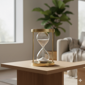 ⏳ Timeless Elegance: Modern Brass & Glass Hourglass