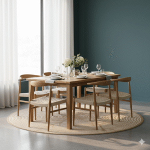 Modern Farmhouse 6-Piece Dining Set - Natural Wood Finish