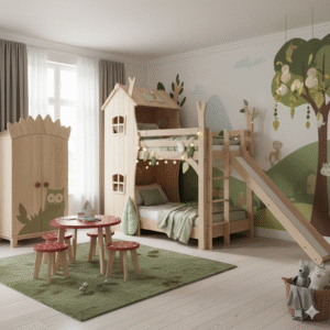 🏰 Fairytale Dreams: Castle-Themed Kids' Bedroom Set